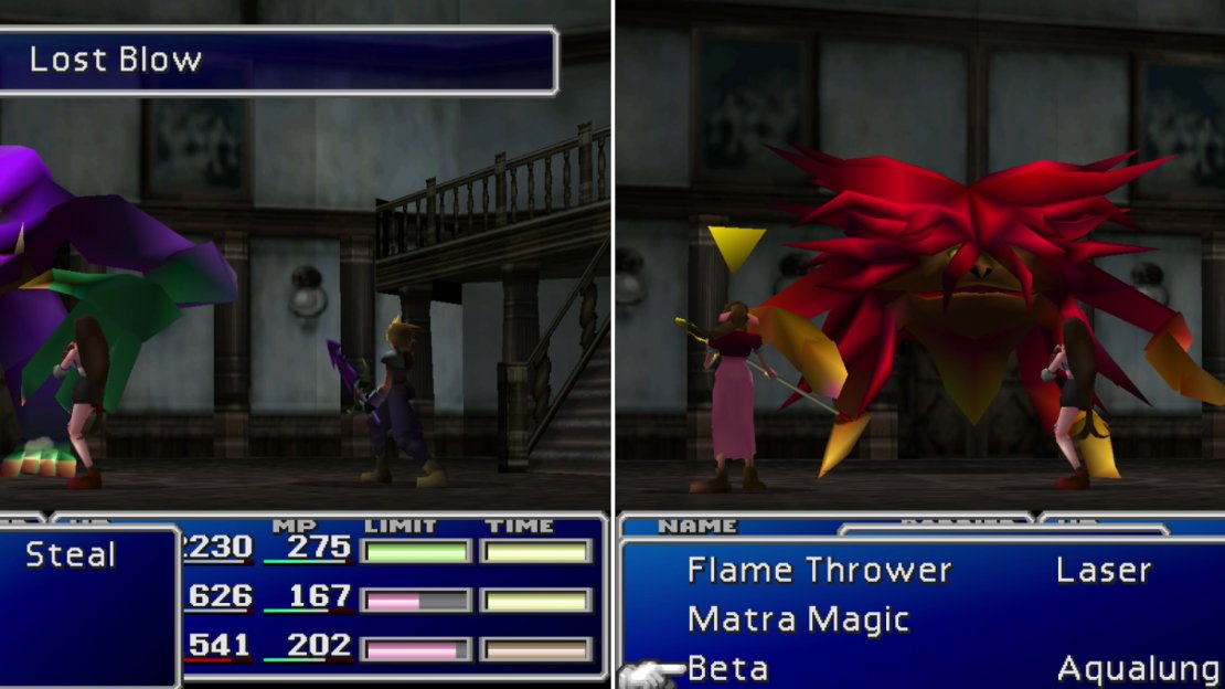 Depending on what type of damage (phyisical or magical) you deal to Lost Number at the beginning of the fight, it’ll turn into either it’s purple (left) or red (right) form later on. Considering the power of its “Lost Blow” attack (also left), it’s wiser to try to trigger its red form.