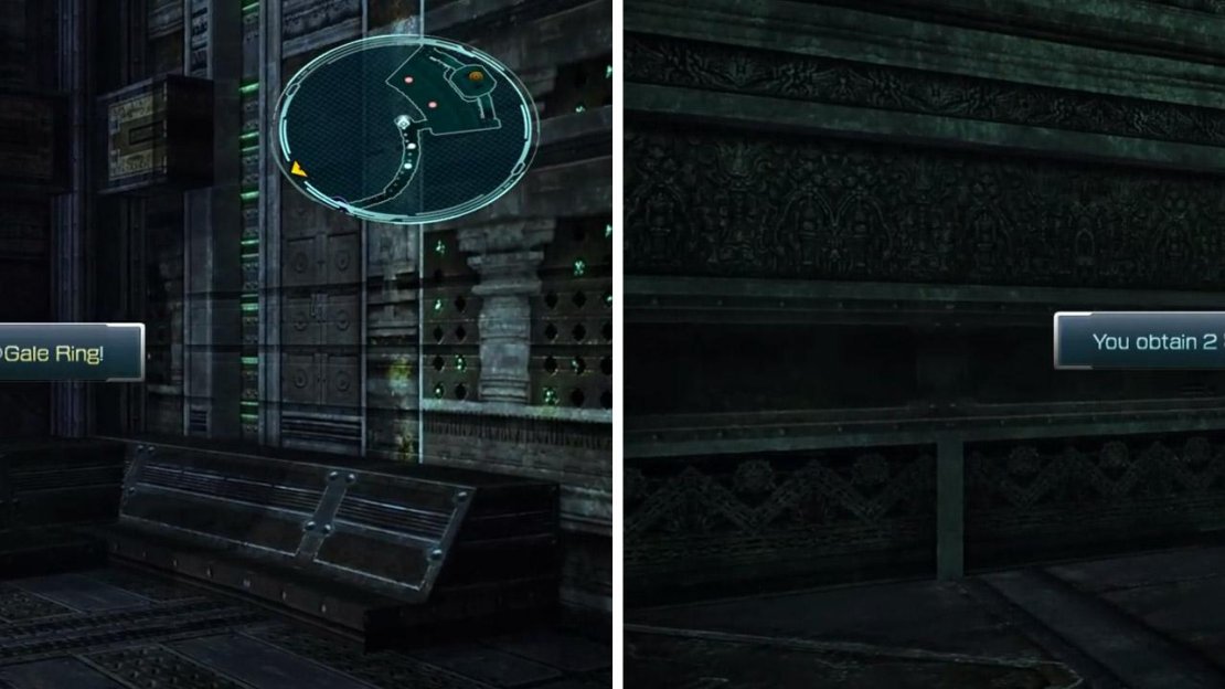 Gale Ring location (left) and Rainbow Anklet location (right).