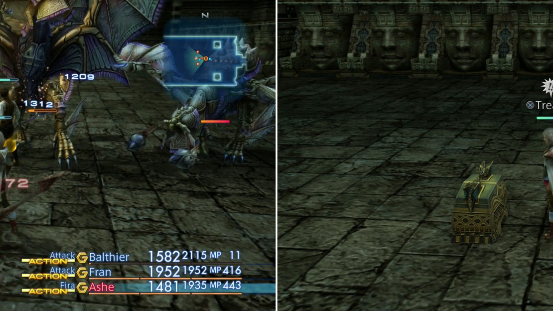 Defeat the Dragon Aevis foes (left) then loot the urn they were guarding to gain the Countdown technick (right).