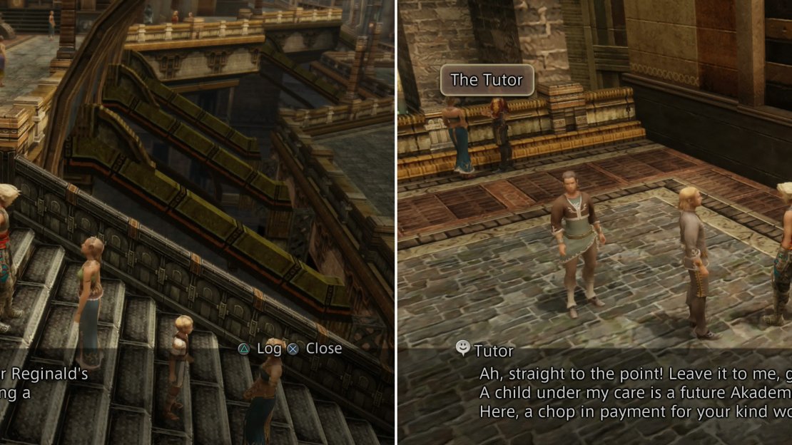 A Proud Mother needs a new “tutor” for her brat (left), and fortunately a Tutor can be found nearby (right).