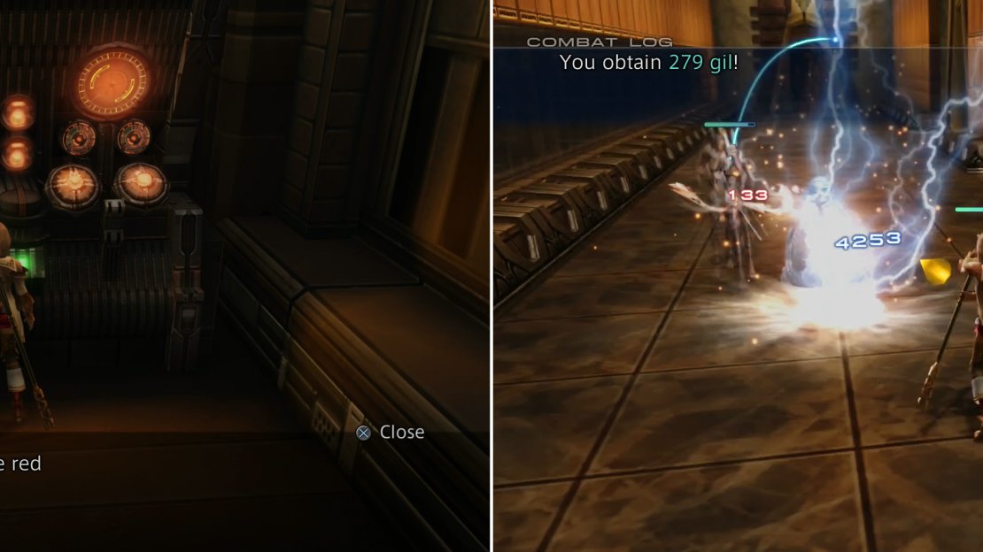 Find various Bulkhead Controls terminals scattered throughout the laboratory to toggle which bulkheads are closed (left). Be wary as you explore, however, as Imperial troops will regularly spawn (right).