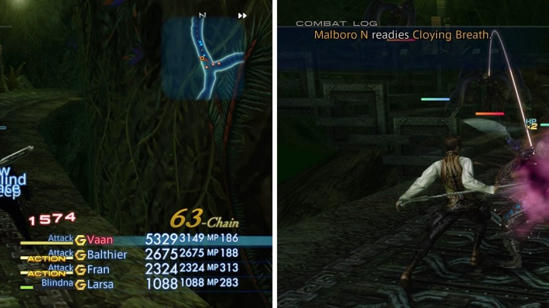 Both the Panthers (left) and Malboros (right) have skills that can inflict multiple status ailments on your characters.