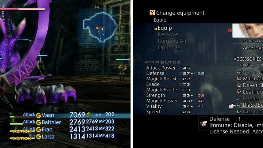 Be careful of Tiamat’s Reflect (left). Black Belts will help in diffusing Disable being cast on your characters (right).