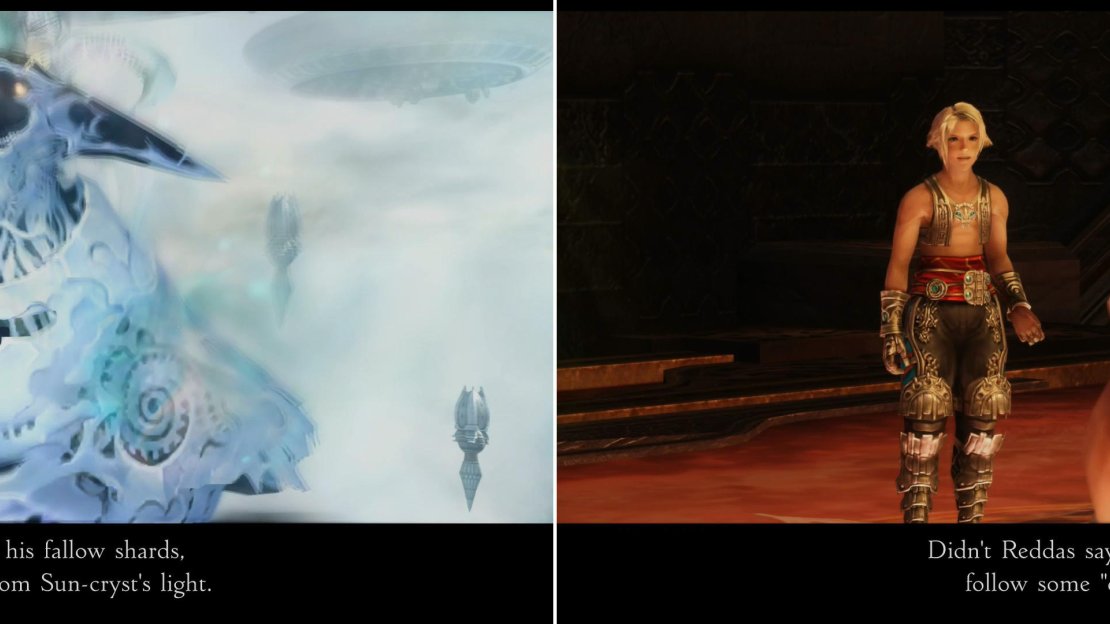 The Occuria will give Ashe a new task, however vague (left). To gain more clarity, it’s suggested you return to Reddas, who may know more (right).