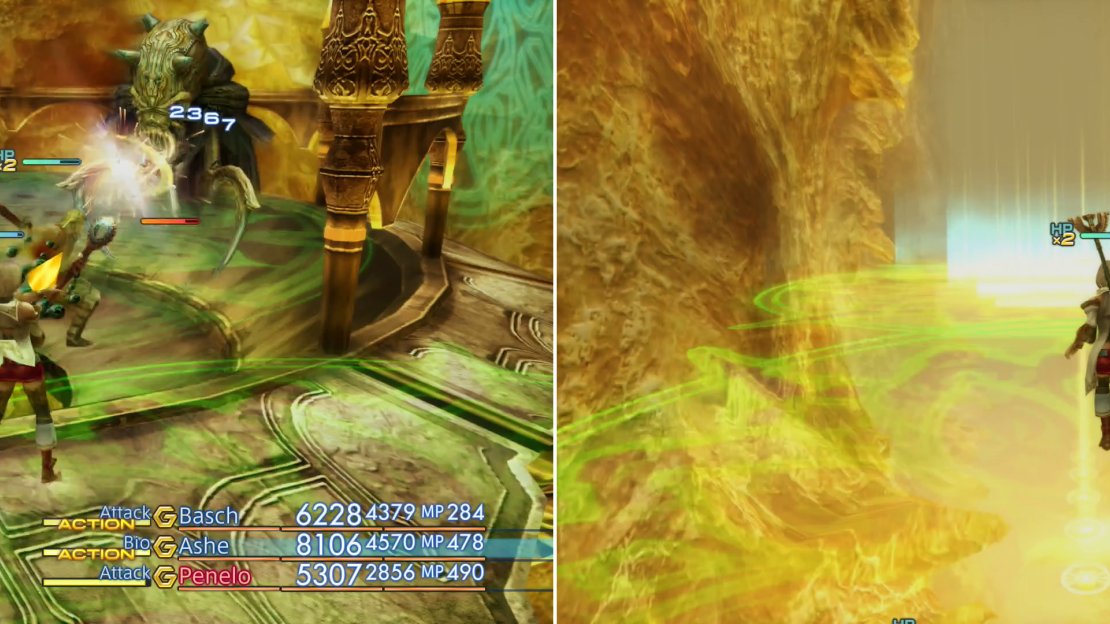 The Reaper is a rare, timid foe that usually is content to remain invisible (left). There’s no map in the Great Crystal, so you’ll have to navigate by area names and elevation (right).