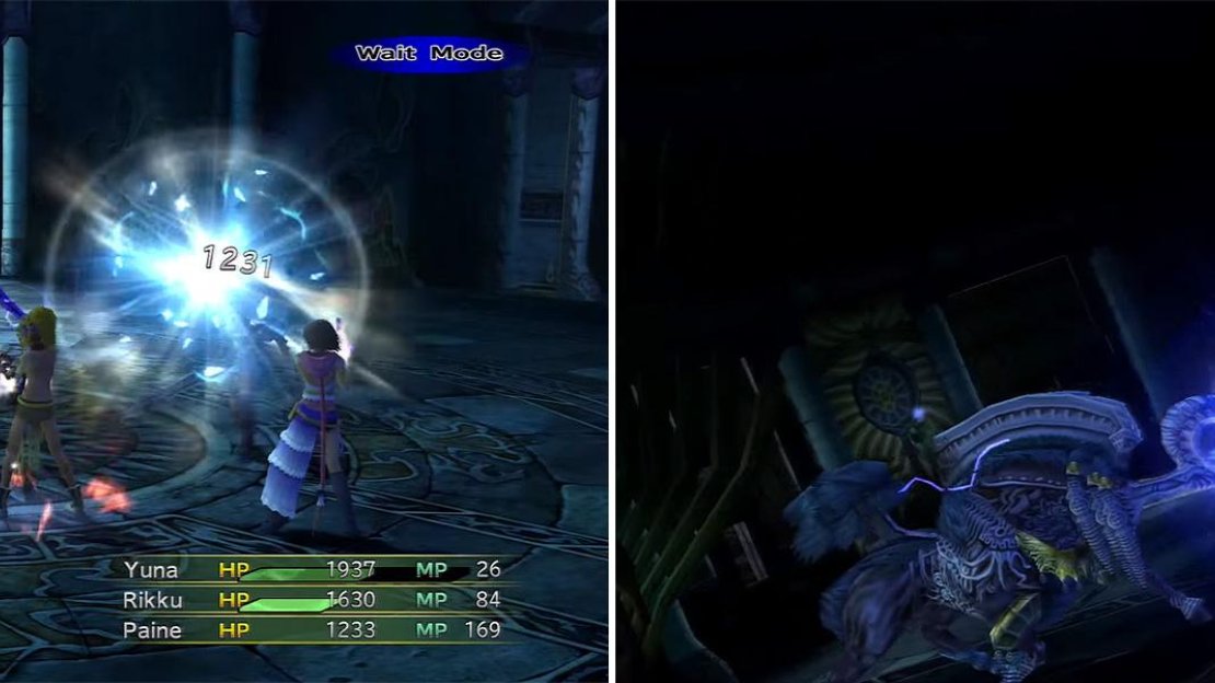 Aerospark (left) can do a strong amount of damage. Thor’s Hammer (right) is, of course, in play here so keep HP topped up as usual.