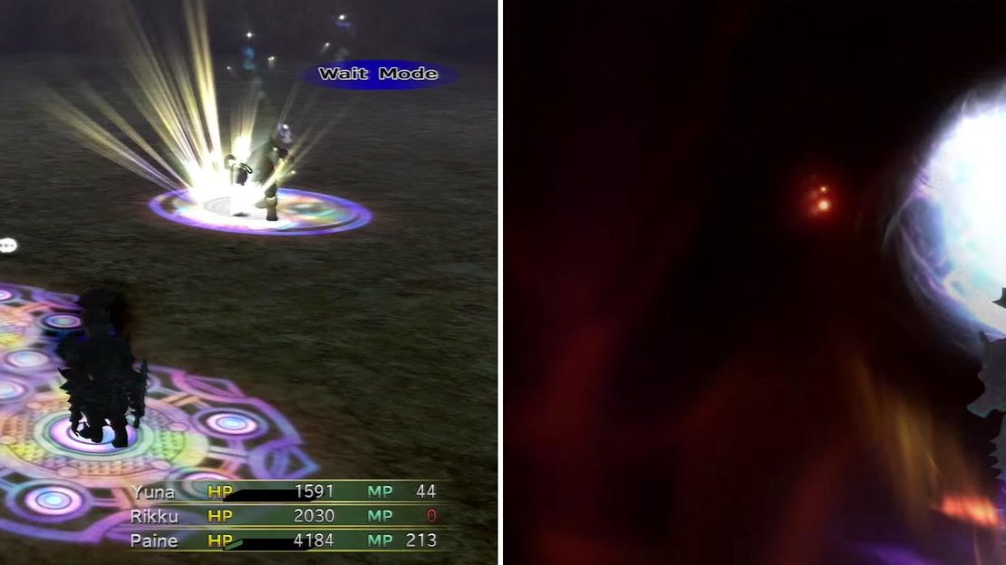Nooj’s basic attacks are manageable, as is Greedy Aura (left) despite it’s annoying MP-drain effect. Just when you think the battle is going well, Lightfall (right) will appear, causing 5000 HP damage regardless!