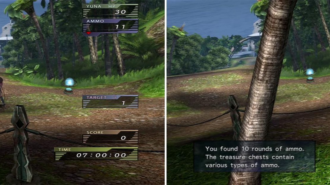 Your task is to whittle the enemy’s HP down to zero (found on the right side of the screen) using a set amount of ammo. Enemies will drop chests when dead (right) that contain different ammo types.