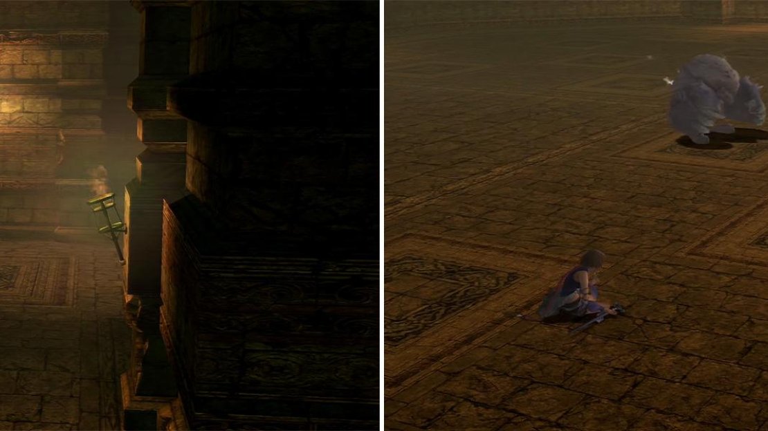 Some of the fiends inside are illusions and disappear upon touching them (left). Beware of Queen Coeurl (right) if you are insufficiently levelled. You will struggle!
