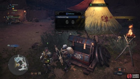 However you manage it, deliver the stolen herbivore eggs to the Supply Box