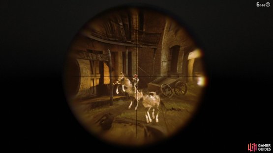 Stay in Dead Eye to score the headshots needed for the Gold Medal