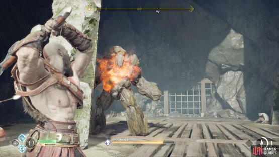Throw the axe when the core is visible