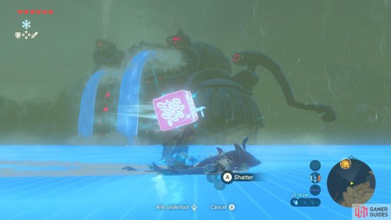 Use Cryonis to shatter the ice blocks before they hit you