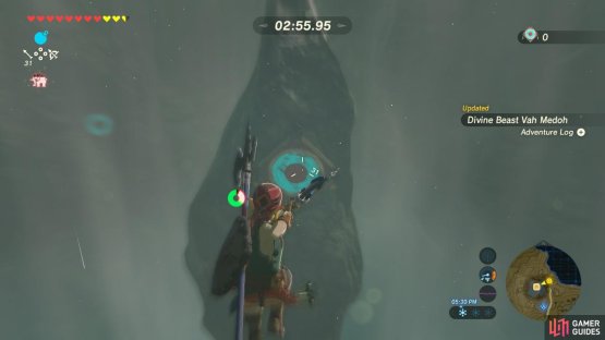 Aim for the blue targets shown here