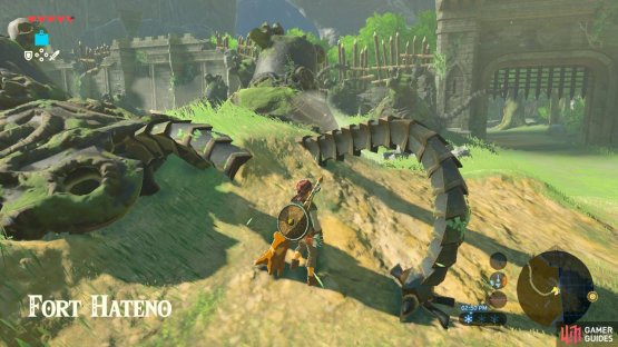 There is a Guardian still very much awake on the left side of the fort area.