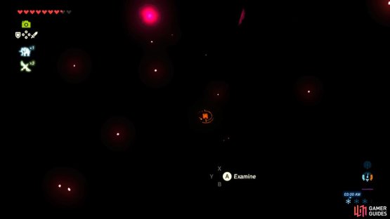 You can find the Guardian Stone by its orange glow