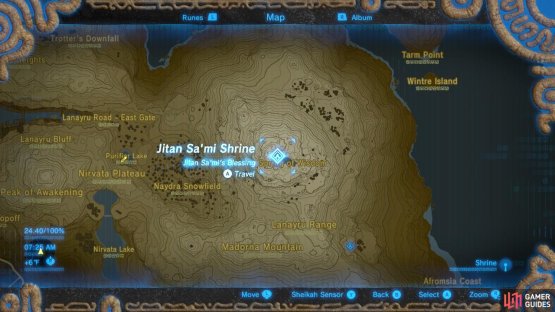 Here is the location of the Shrine