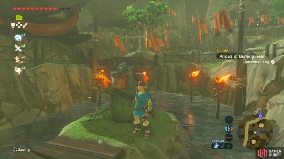 Light the four torches around it on fire
