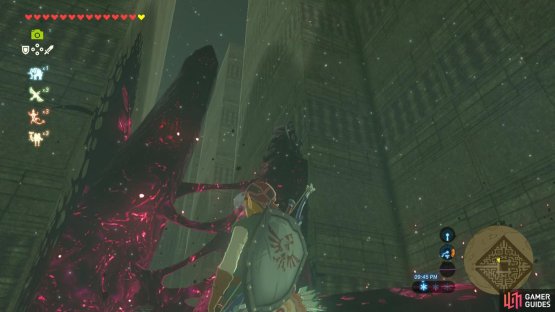 Climb up and then Paraglide over the wall. It helps to have Revali’s Gale
