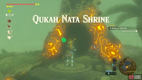 This Shrine is under a boulder you must blast by attracting lightning