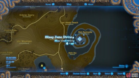 Here is the location of the Shrine
