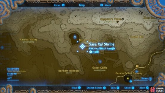 Here is the location of the Shrine