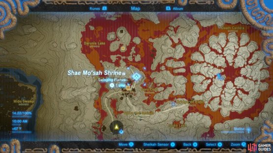 Shae Mo’sah Shrine is located just slightly northeast of Goron City