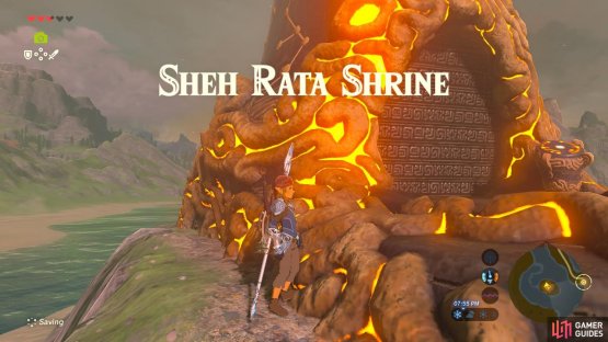 This Shrine is blocked by vines. Burn them or bypass with Revali’s Gale.