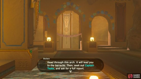 Go through the door pointed out to you