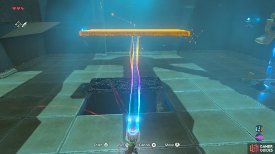 Use Magnesis to lift up one of the metal planks