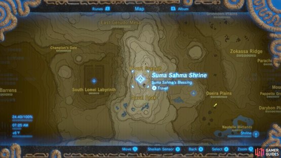 Here is the location of the Shrine