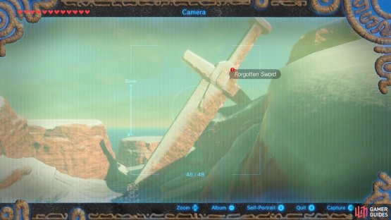 That way you can get the whole sword in the shot