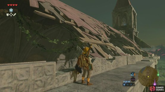 Run carefully along the rooftop so as not to fall into the holes