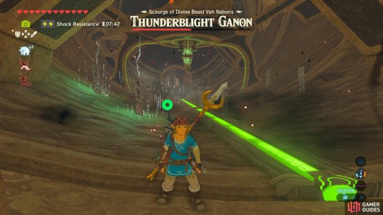 Keep moving to avoid being hit by the metal columns or the lightning that follows