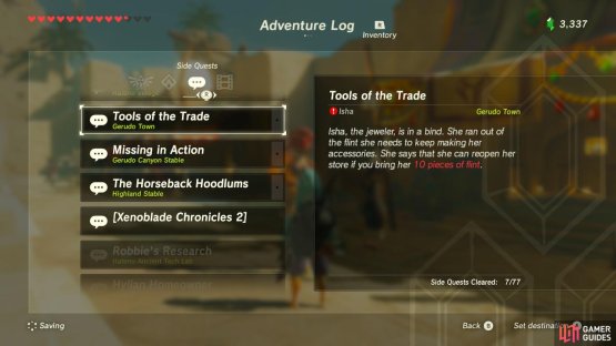 Depending on how many Flints you have, this sidequest can be easy or tedious