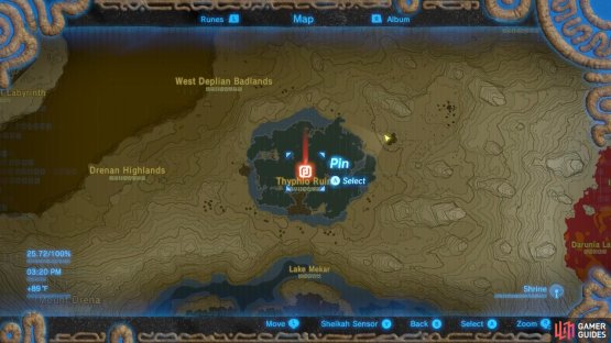 This is how Typhlo Ruins appears on the map