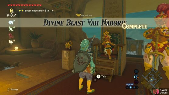 Congratulations on freeing Divine Beast Vah Naboris!