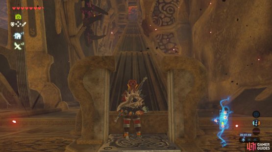 Go up this narrow ramp-stair thingy