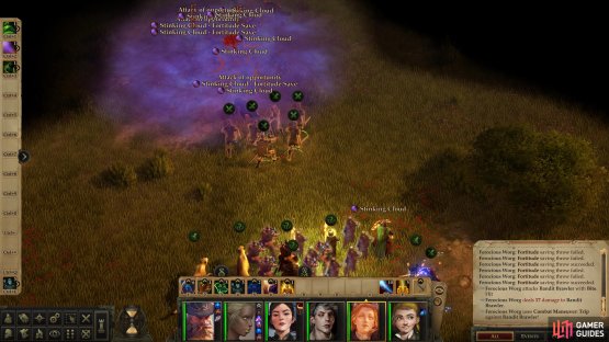The ol’ Stinking Cloud + Animate Dead combo can make short work of living enemies, like worgs.
