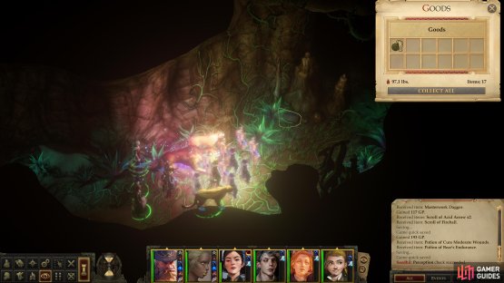 Search a verdant passage to the south to find a “Taldan Warrior’s Dog Tag”.