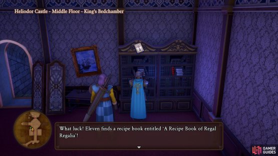 The King’s Bedchamber has another bookshelf with a Recipe Book