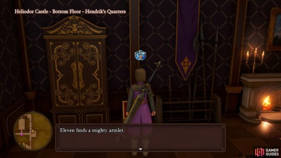 while you’ll find a Mighty Armlet in Hendrick’s room.
