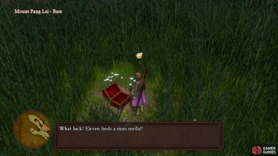 There’s a chest hidden in the long grass at the Base of the mountain