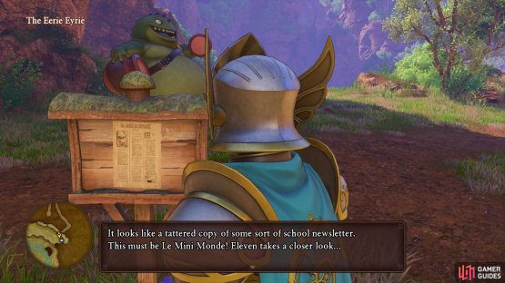 the newspaper can be found attached to the back of the sign in front of the caves.