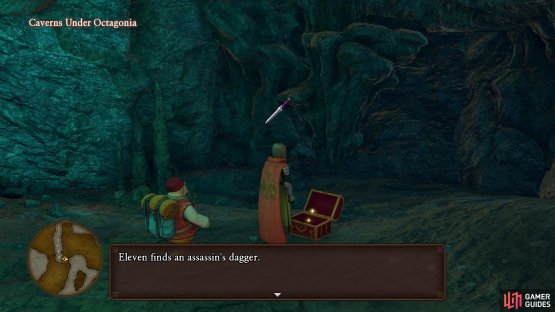 You’ll find a new Dagger for Erik at long last in a chest here