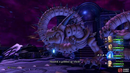 Mordragon can eat a character to put them out of action for a few turns