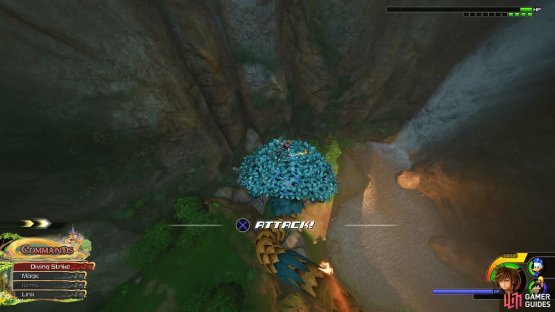 be sure to attack while falling off the Tower with the Grim Guardianess.