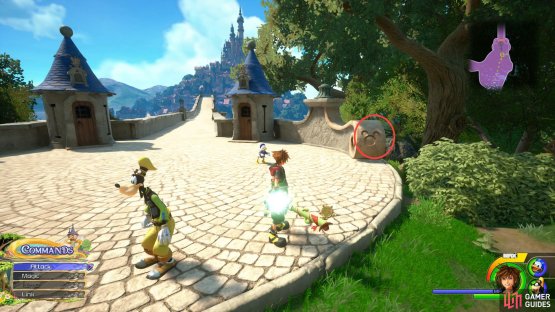 Head back outside of the Kingdom to find this Lucky Emblem