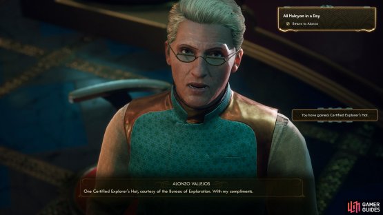 After your harrowing adventure, return to Alonzo