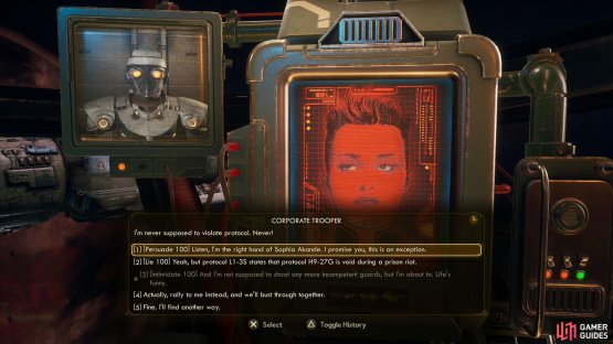 When you approach Tartarus, you’ll be contacted by a trooper
